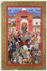 Ms. E-14, fol. 21a: Festligheter i anledning av kroningen av keiser Djahangir (1569-1627), 1605